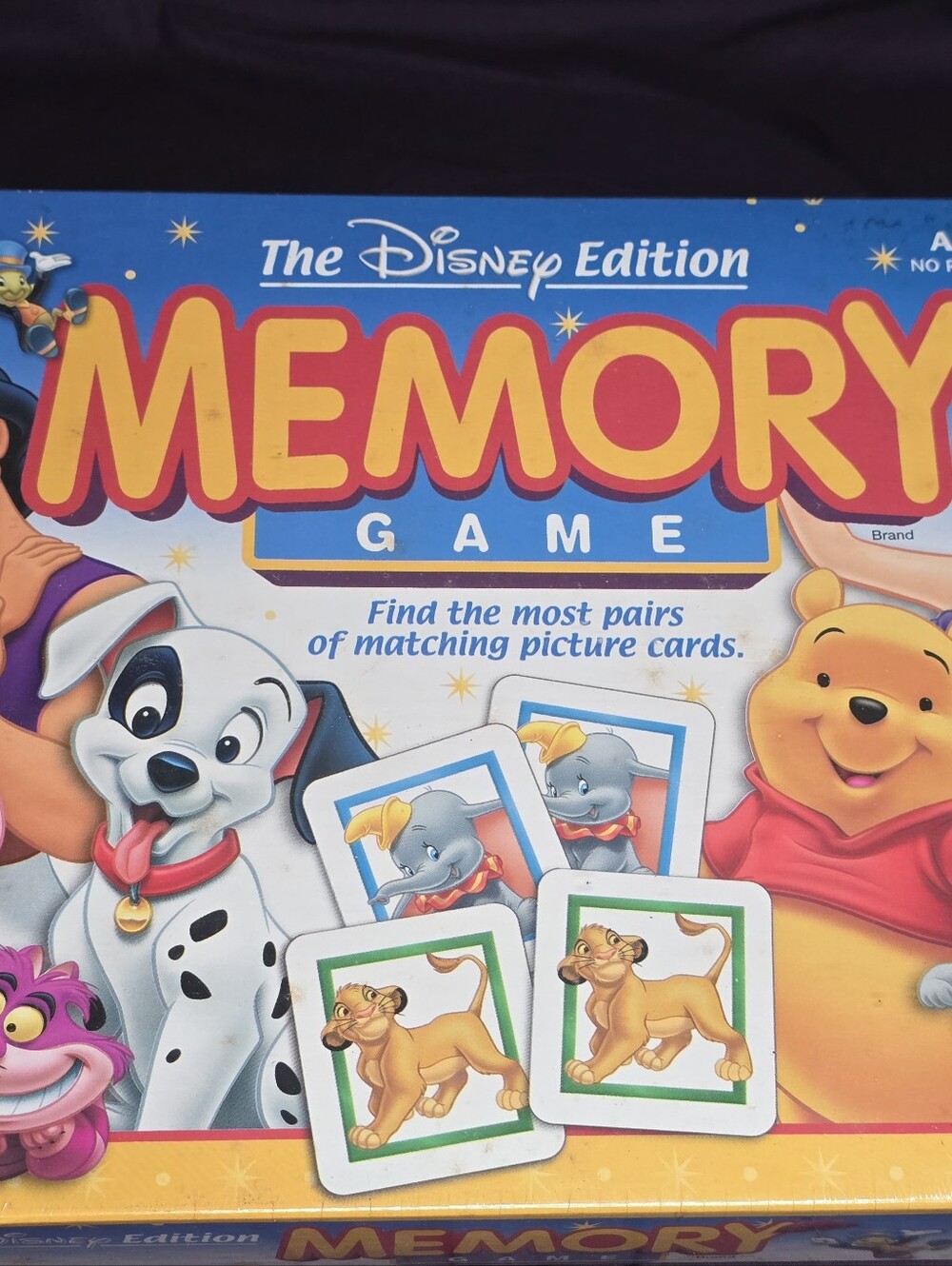 NEW Vintage 2002 Disney Cartoon Characters Memory Match Card Game-Kids,Stem,Toy